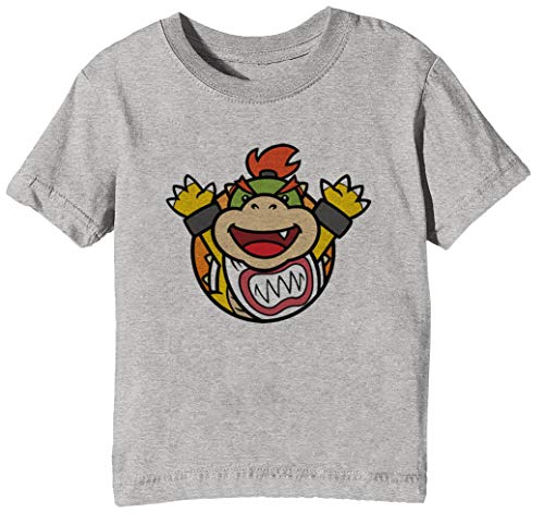 Junior - Bowser Jr Kinder Unisex Jungen Mädchen T-Shirt Rundhals Grau Kurzarm Größe M Kids Boys Girls Grey T-Shirt Medium Size M von Erido