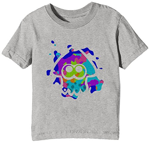 Splatoon Tintenfisch Kinder Unisex Jungen Mädchen T-Shirt Rundhals Grau Kurzarm Größe XL Kids Boys Girls Grey X-Large Size XL von Erido