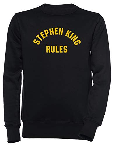 Stephen King Rules Unisex Herren Damen Jumper Sweatshirt Pullover Schwarz Größe XL Men's Women's Jumper Black T-Shirt X-Large Size XL von Erido