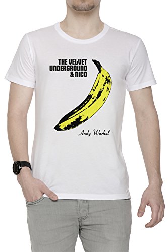 The Velvet Underground Herren T-Shirt Rundhals Weiß Kurzarm Größe M Men's White Medium Size M von Erido