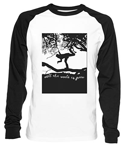 Tom Waits - All The World is Green Herren Damen Unisex Baseball T-Shirt Weiß Schwarz 2/3 Ärmel Women's Men's Unisex von Erido