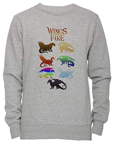 Wings of Fire Tribes Unisex Herren Damen Jumper Sweatshirt Pullover Grau Größe S Men's Women's Jumper Grey Small Size S von Erido