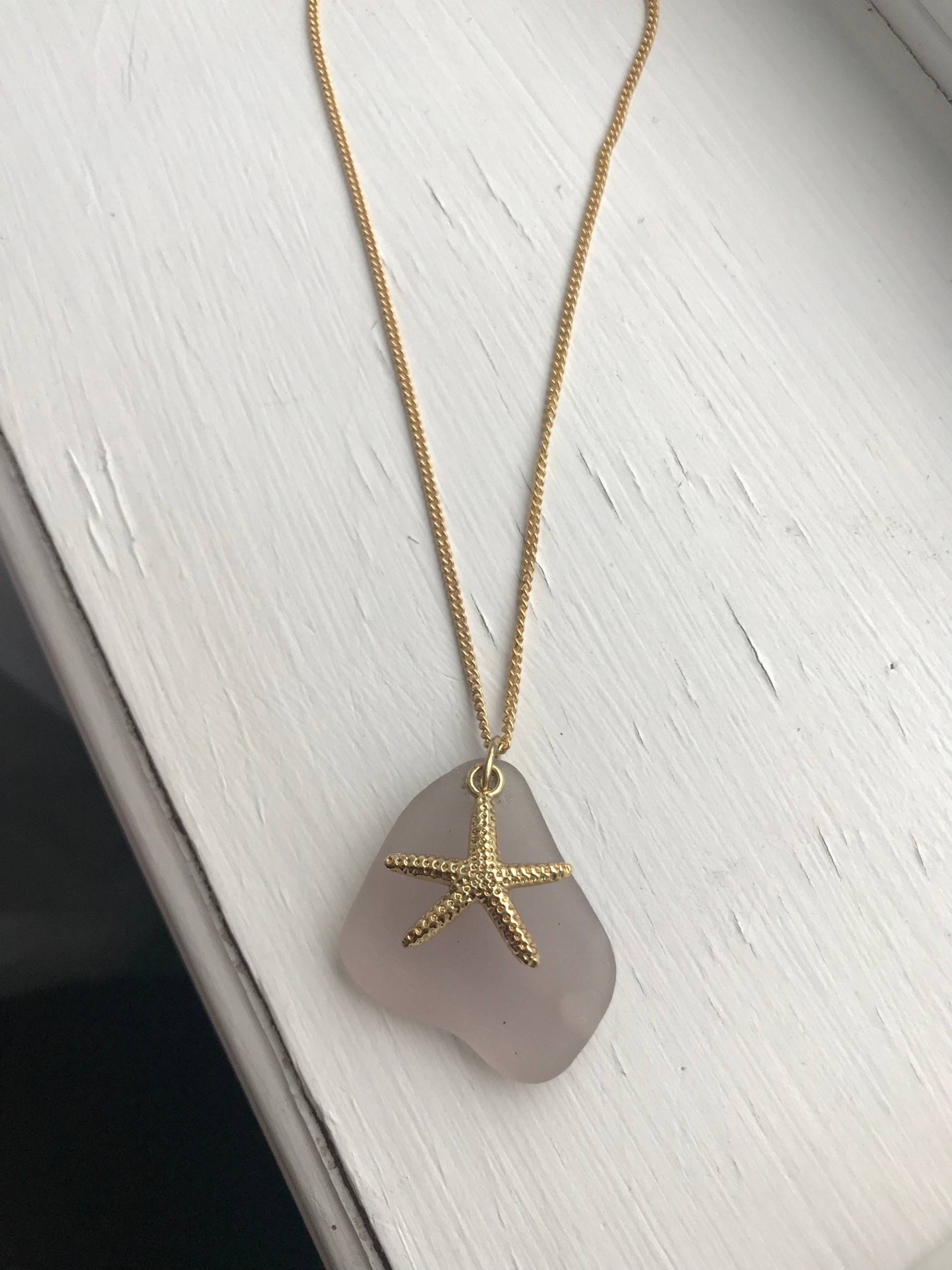 Lila Seestern Halskette Lila Seestern Halskette von ErieGlassShop