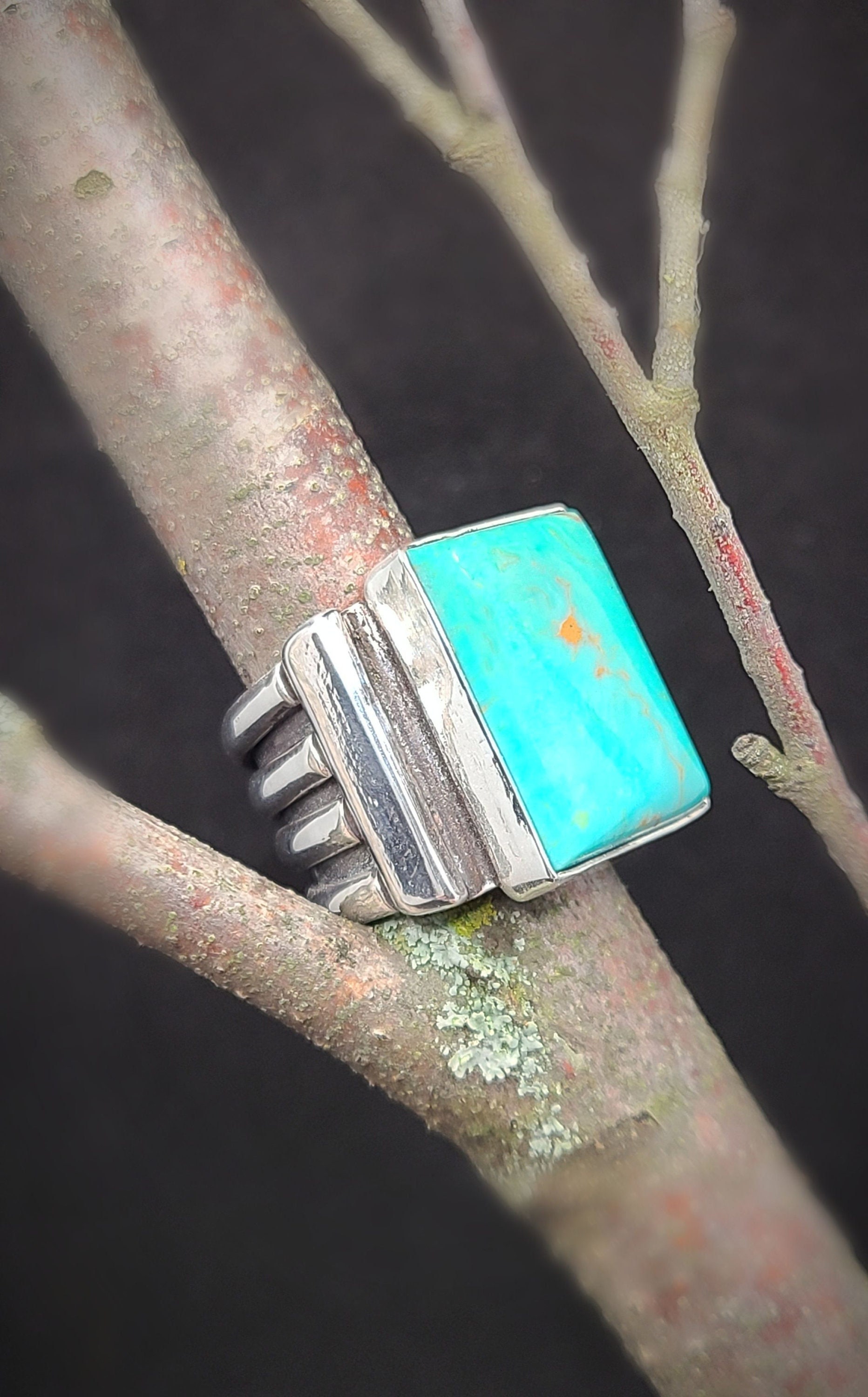 Beth Dutton Inspiriert Türkis Und Sterling Silber Große Statement Ring - Auf Bestellung in Ihrer Größe Kostenloser Priority-Versand von ErieTidalTreasures