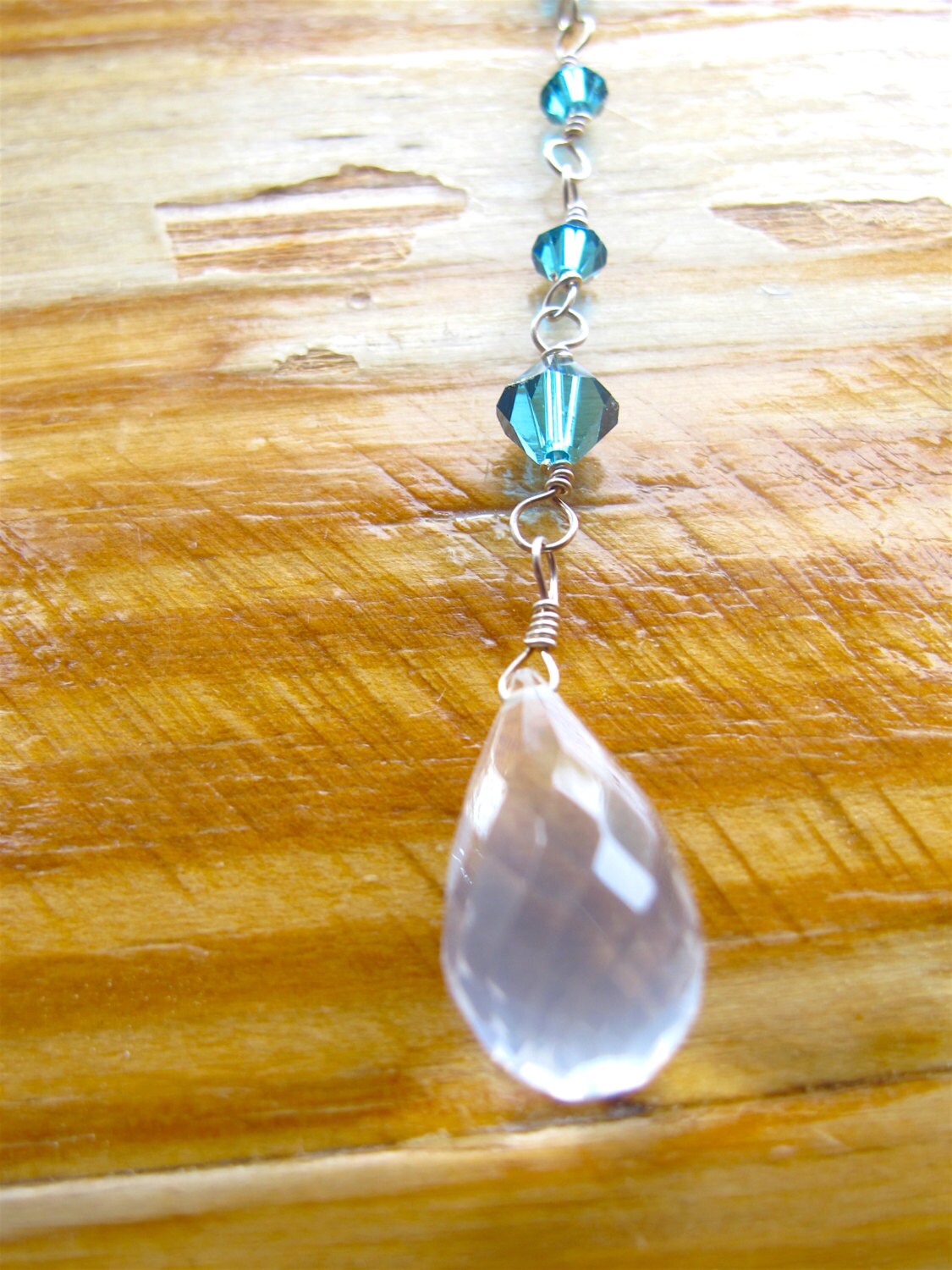Schöne Tealfarbe Swarovski Kristall Y-stil Halskette von ErikaandJane