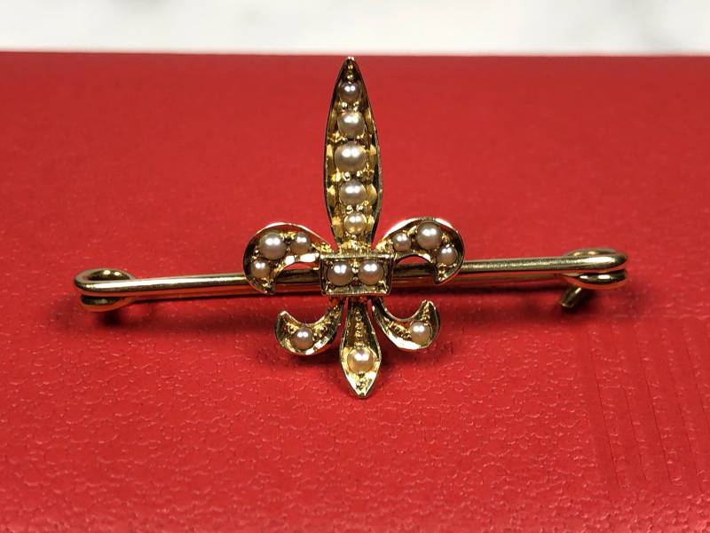 14K Gold Rocailles Fleur De Lis Brosche, Sicherheitsnadel, Antik, 3.1 Gramm #bp252 14K Gold Rocailles Fleur De Lis Brosche, Sicherheitsnadel, Antik, 3.1 Gramm #bp252 von ErikasArtifacts