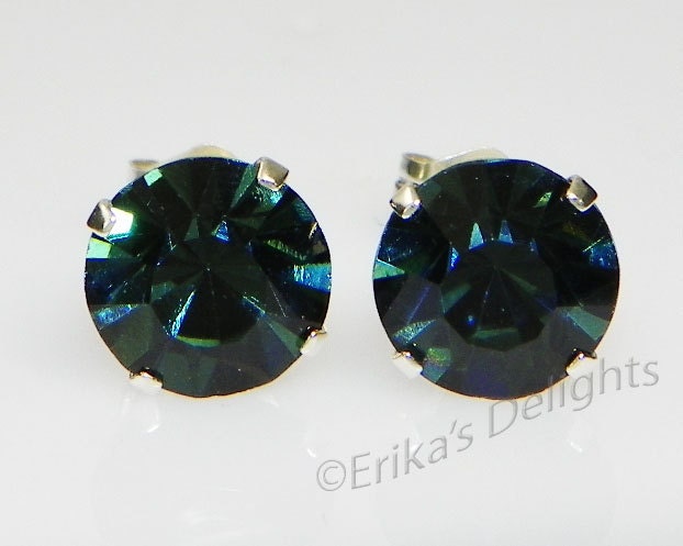 3mm - 8mm Kristall Capri Blau Sterling Silber Ohrringe Mit Swarovski-Kristallen | Geschenk-Box Enthalten von ErikasDelights