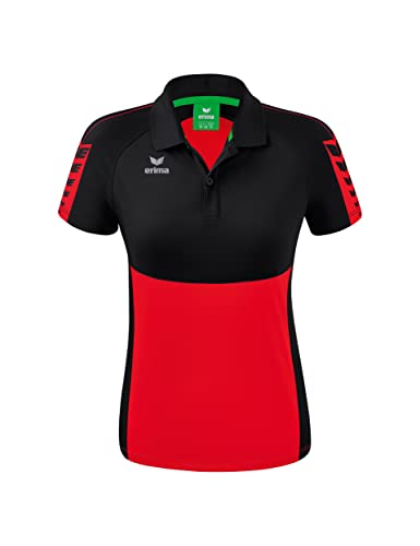 Erima Damen Six Wings Sport Polohemd, rot/schwarz, 40 von Erima