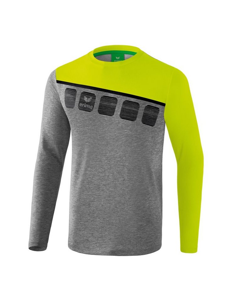 Erima Funktionsshirt Herren 5-C Longsleeve Herren - grau/neongrün von Erima