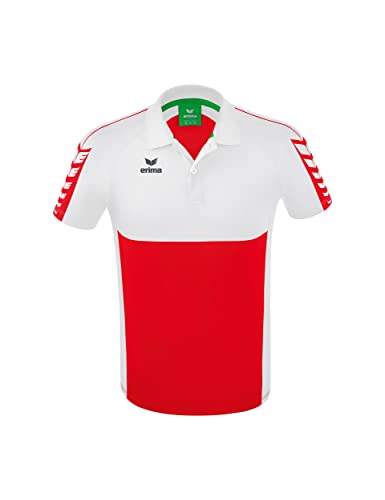Erima Herren Six Wings Sport Polohemd, rot/weiß, XL von Erima