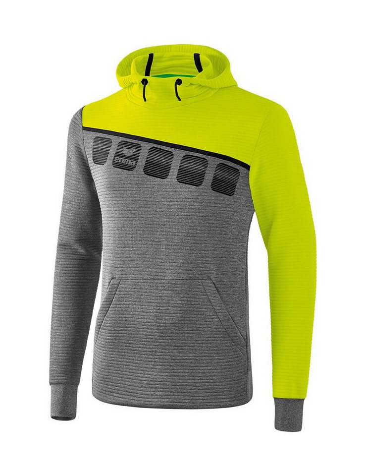 Erima Kapuzenpullover Hoodie 5-C grau/grün/schwarz Herren von Erima