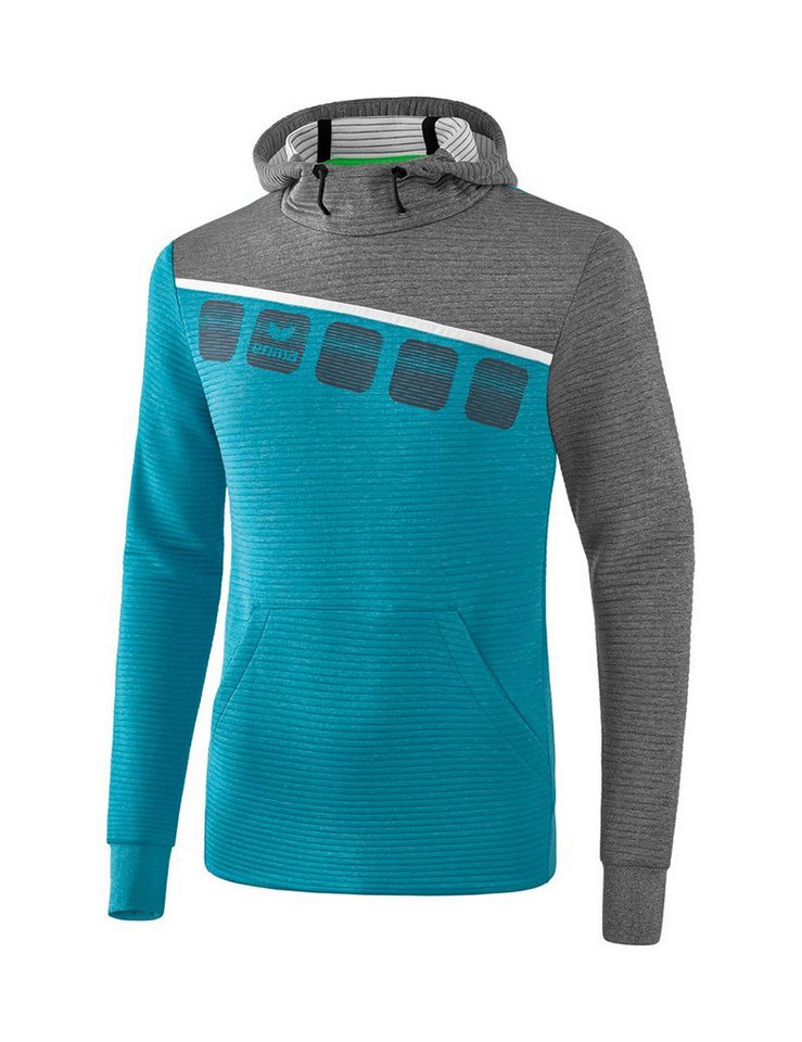 Erima Kapuzenpullover Hoodie 5C hellblau/grau Herren von Erima