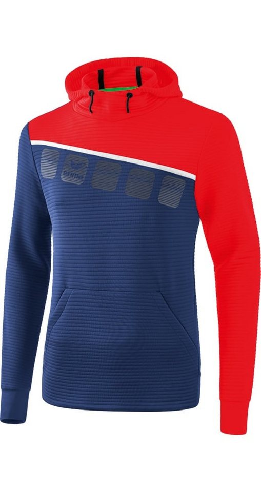 Erima Kapuzenpullover Hoodie 5C navyblau/rot Herren von Erima