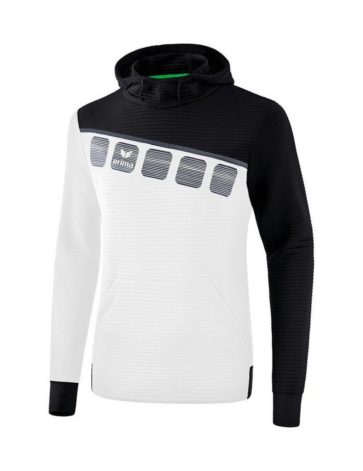 Erima Kapuzenpullover Hoodie 5C weiss/schwarz Kinder von Erima
