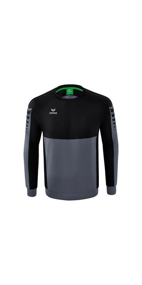 Erima Langarmshirt Six Wings Sweatshirt (Baumwollmix, funktionell) grau/schwarz Herren von Erima