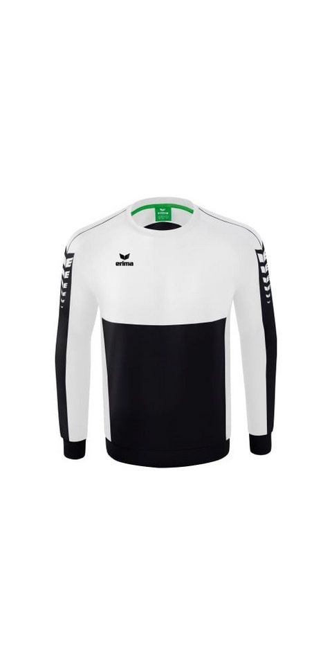 Erima Langarmshirt Six Wings Sweatshirt (Baumwollmix, funktionell) schwarz/weiss Herren von Erima