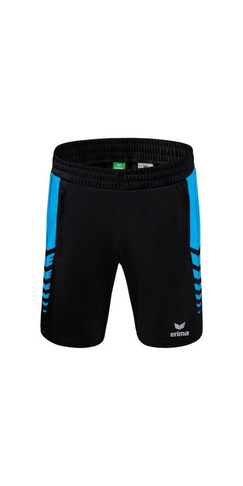 Erima Sporthose Short Six Wings Worker (100% Polyester) kurz schwarz/curacaoblau von Erima