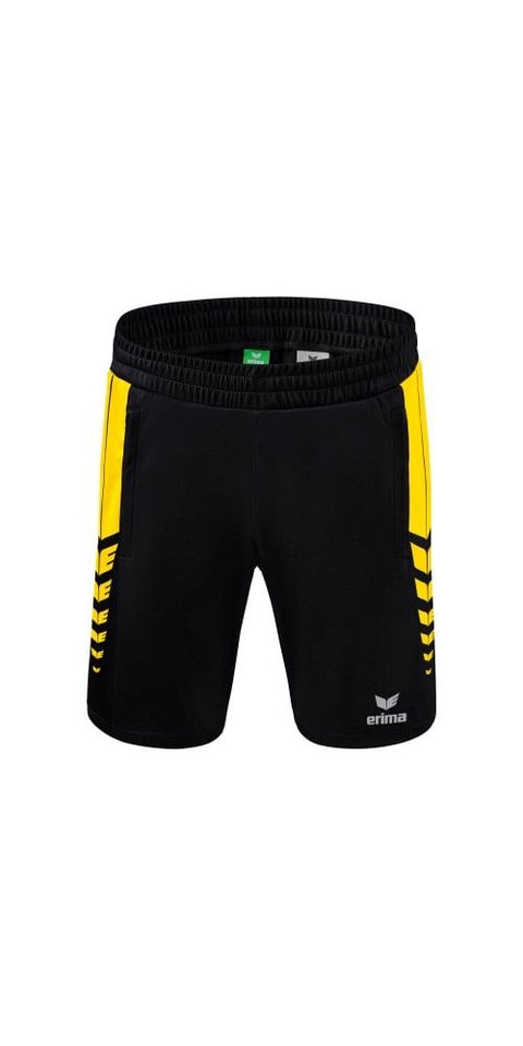 Erima Sporthose Short Six Wings Worker (100% Polyester) kurz schwarz/gelb Herren von Erima