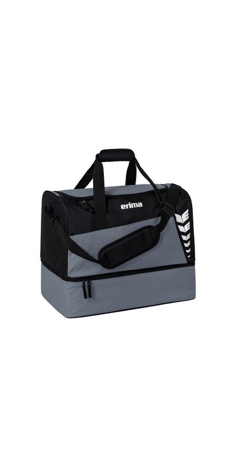 Erima Sporttasche Six Wings mit Bodenfach (Größe L - 94,5 Liter) grau/schwarz 60x35x45cm von Erima