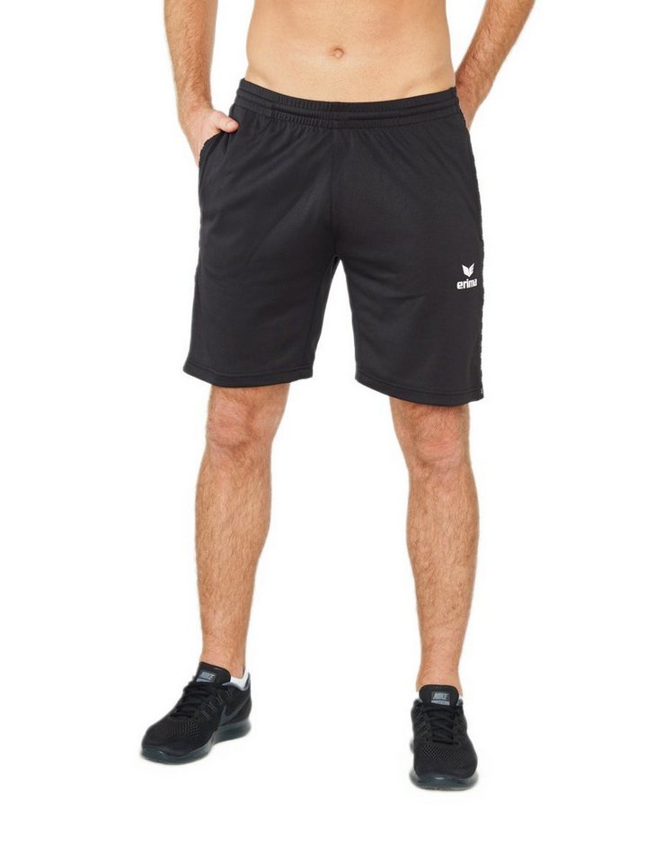 Erima Trainingshose Short Basic (100% Polyester, Reißverschlusstaschen) kurz schwarz von Erima
