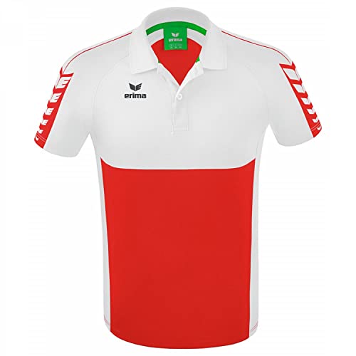 Erima Herren Six Wings Sport Polohemd, rot/weiß, 3XL Erima Herren Six Wings Sport Polohemd, rot/weiß, 3XL von Erima