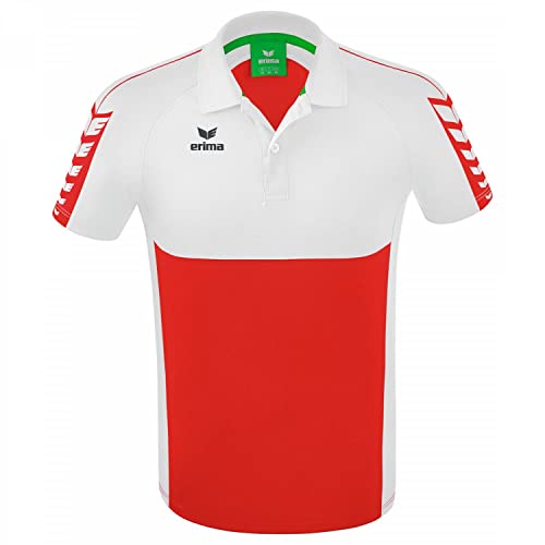 Erima Herren Six Wings Sport Polohemd, rot/weiß, 3XL von Erima