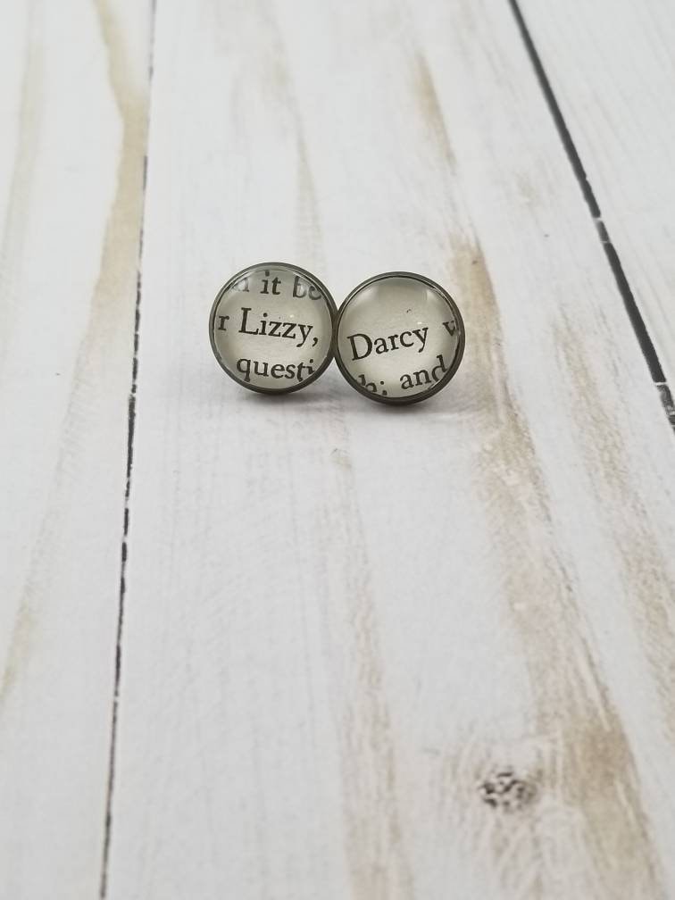 Lizzy Und Darcy Buch Seite Ohrringe, Stolz Vorurteil Schmuck von ErinCaseyCrafts