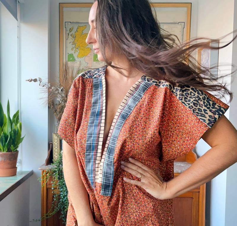 Vintage Florals Kaftan Kleid - Recycled Cottons Vintage Florals Kaftan Kleid - Recycled Cottons von ErinElsie