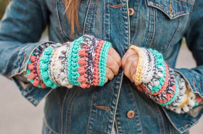 Gehäkelte Fingerlose Handschuhe - Loretta Fingerlose von ErinNims