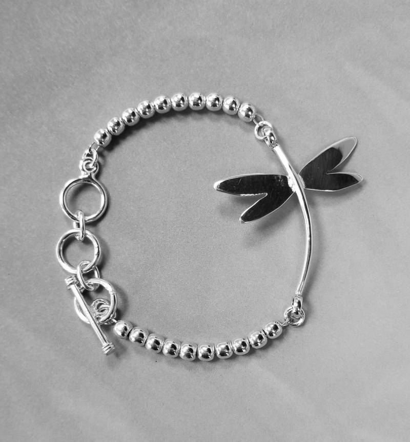 925 Sterling Silber Libelle Perlenarmband von ErinSilverCraft