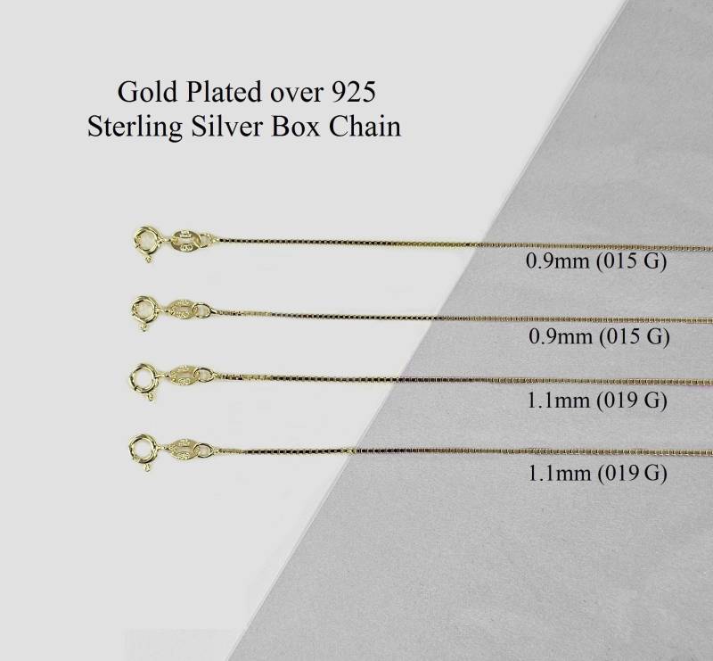 Vermeil Gold Box Kette Vergoldete Silberkette | 0.9 Mm/1.1 Mm von ErinSilverCraft