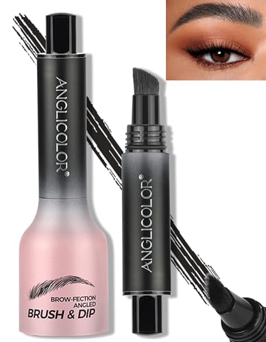Erinde Wasserfest Augenbrauenstift Härchenzeichnung, Microblading Natürliche Eyebrow Pencil, 3D Abgewinkelter Bürstenkopf Augenbrauenstifte, Wischfest Langanhaltend Augenbrauenfarbe #GrayBlack von Erinde