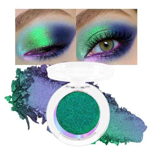 Erinde Grün Lidsachtten Palette Chamäleon, Glitter Metallic Green Eyeshadow Paltte, Wasserdicht Highly Pigmented Lidschattenpalette, Glitzer Augen Makeup von Erinde