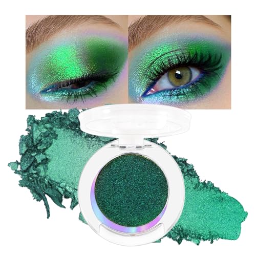 Erinde Grün Lidsachtten Palette Chamäleon, Glitter Metallic Green Eyeshadow Paltte, Wasserdicht Highly Pigmented Lidschattenpalette, Glitzer Augen Makeup von Erinde