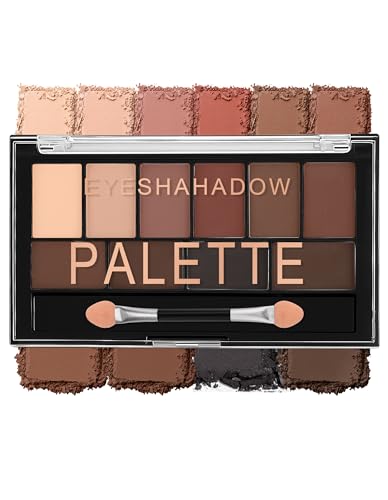 Erinde 10 Farben Lidschattenpalette, Matt und Schimmernde Eyeshadow Palette, Hochpigmentiert & Langanhaltend, Mit Lidschattenpinsel, Leicht Zu Verblenden, Augen Make-Up Palette #02 von Erinde