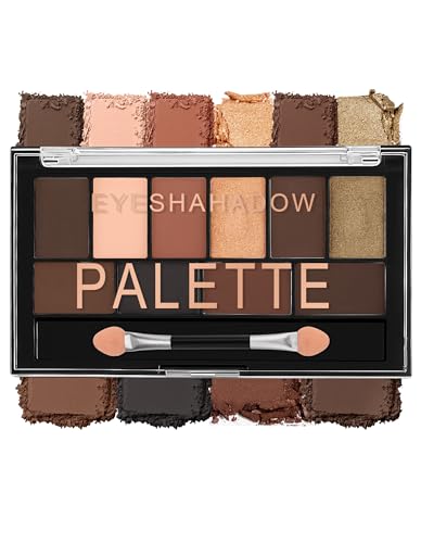 Erinde 10 Farben Lidschattenpalette, Matt und Schimmernde Eyeshadow Palette, Hochpigmentiert & Langanhaltend, Mit Lidschattenpinsel, Leicht Zu Verblenden, Augen Make-Up Palette #03 von Erinde