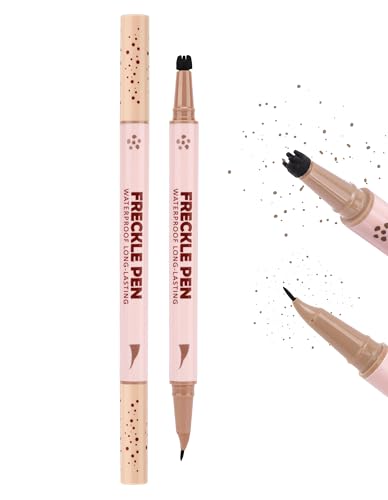 Erinde 2 in 1 Dual Ended Sommersprossen Stift & Sommersprossen Stempel, Wasserfester und Langlebig Freckle Stamp, mit Präziser 15° Spitze, Natürliche Flüssiger Realistischer Freckle Tattoo Stift #02 von Erinde