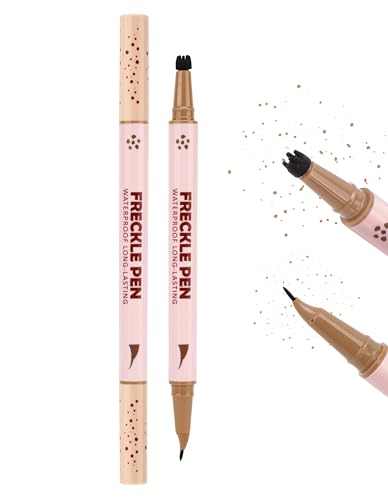 Erinde 2 in 1 Dual Ended Sommersprossen Stift & Sommersprossen Stempel, Wasserfester und Langlebig Freckle Stamp, mit Präziser 15° Spitze, Natürliche Flüssiger Realistischer Freckle Tattoo Stift #01 von Erinde