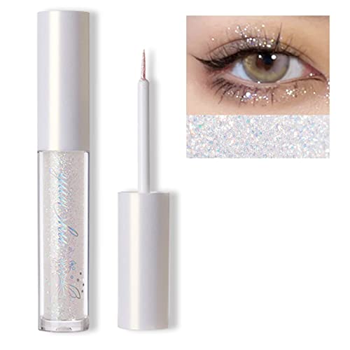 Erinde Flüssiger Glitzer-Eyeliner, metallisch schimmernder Glitzer-Lidschatten-Liner, hochpigmentierte farbige Eyeliner-Aufkleber, wasserfest, langlebig für Frauen von Erinde