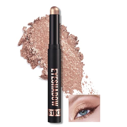 Erinde Cream Lidschatten Stift, Glitzer Metallic Lidschattenstift, Schimmer Eyeshadow Crayon Stick, Wasserfest Perlglanz Eyeliner Pencil, Long Lasting Eye Makeup Highlighter Stick von Erinde