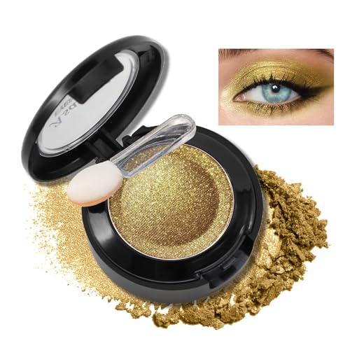 Erinde Gold Glitzer Lidschatten Palette, Matte Glitter Eyeshadow Palette, Wasserfest Metallic Lidschattenpalette, Pressed Powder & Long Lasting Eye Makeup with a Applikator von Erinde
