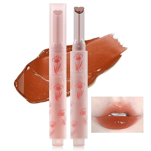 Erinde Jelly Lipstick, Tinted Glasting Melting Balm, Heart Shape Lip Gloss Lip Stain, Long Lasting Moisturizing, High Pigmented, Plumping Lip Makeup 01# Almond Gel von Erinde