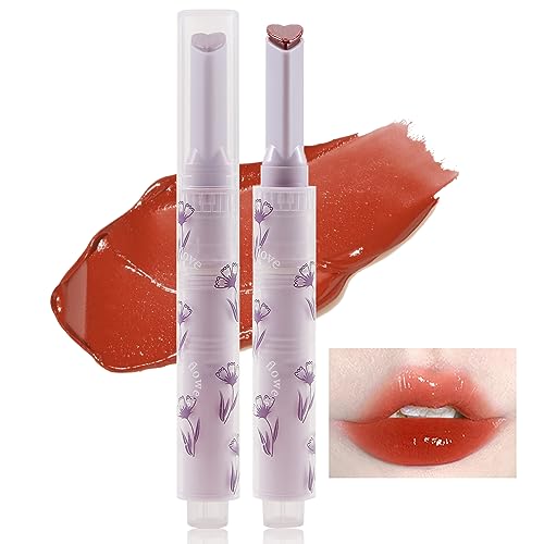 Erinde Jelly Lipstick, Tinted Glasting Melting Balm, Heart Shape Lip Gloss Lip Stain, Long Lasting Moisturizing, High Pigmented, Plumping Lip Makeup 03# Iced Persimmon von Erinde