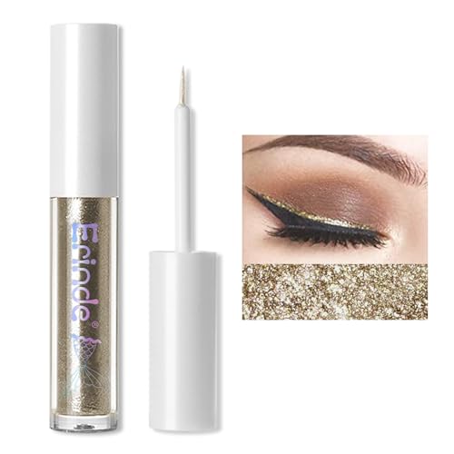 Erinde Liquid Glitter Eyeliner, Flüssiger Metallic Eyeliner Pen, Diamond Shimmer Eyeshadow Liner, Highly Pigmented & Wasserdicht Coloured Eye Liner Pencil, Starry Sequins Mermaid Augen Makeup von Erinde