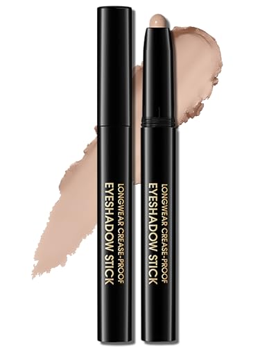 Erinde Matte Lidschatten Stift, Matt Eyeshadow Stick Wasserfest & Langanhaltend, Creme Shimmer Crayon Eyeliner, Metallic Shimmer Augen Makeup Pen #03 Desert Matt von Erinde