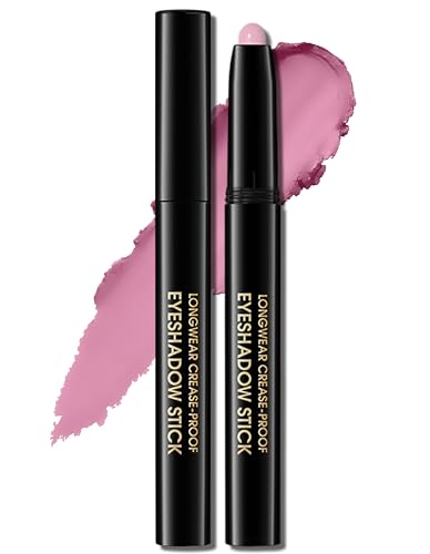 Erinde Pink Matte Lidschatten Stift, Rosa Matt Eyeshadow Stick Wasserfest & Langanhaltend, Creme Shimmer Crayon Eyeliner, Metallic Shimmer Augen Makeup Pen #05 Pink Matt von Erinde