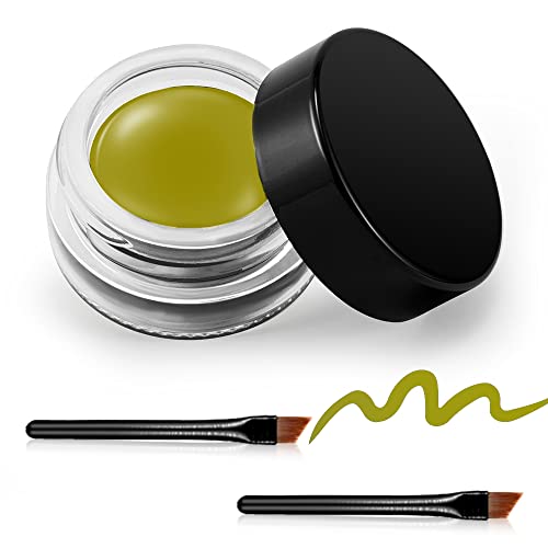 Erinde Schwarzer Gel-Eyeliner, wasserfestes, langanhaltendes Creme-Eyeliner-Gel, hochintensive Pigmente, wischfestes Eyeliner-Make-up, wasserfester Eyeliner mit 4 Eyeliner-Pinseln von Erinde