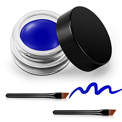 Erinde Schwarzer Gel-Eyeliner, wasserfestes, langanhaltendes Creme-Eyeliner-Gel, hochintensive Pigmente, wischfestes Eyeliner-Make-up, wasserfester Eyeliner 03#Blau von Erinde