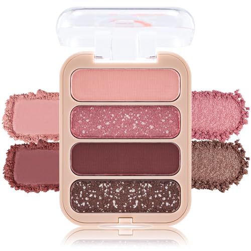 Erinde Lidschattenpalette mit 4 Farben, Matt und Schimmernd Eyeshadow Palette, Wasserfester & Langlebig, Hohe Pigmentierung, Weiche und seidige Formel, Einfaches Augen-Make-up, Vegan, 8g (#03) von Erinde