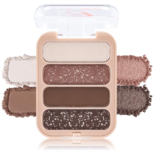 Erinde Lidschattenpalette mit 4 Farben, Matt und Schimmernd Eyeshadow Palette, Wasserfester & Langlebig, Hohe Pigmentierung, Weiche und seidige Formel, Einfaches Augen-Make-up, Vegan, 8g (#04) von Erinde